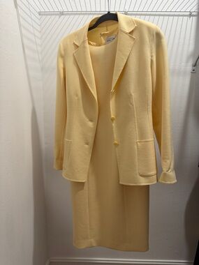 Oscar de la Renta Pale Yellow Two-Piece Blazer and Dress